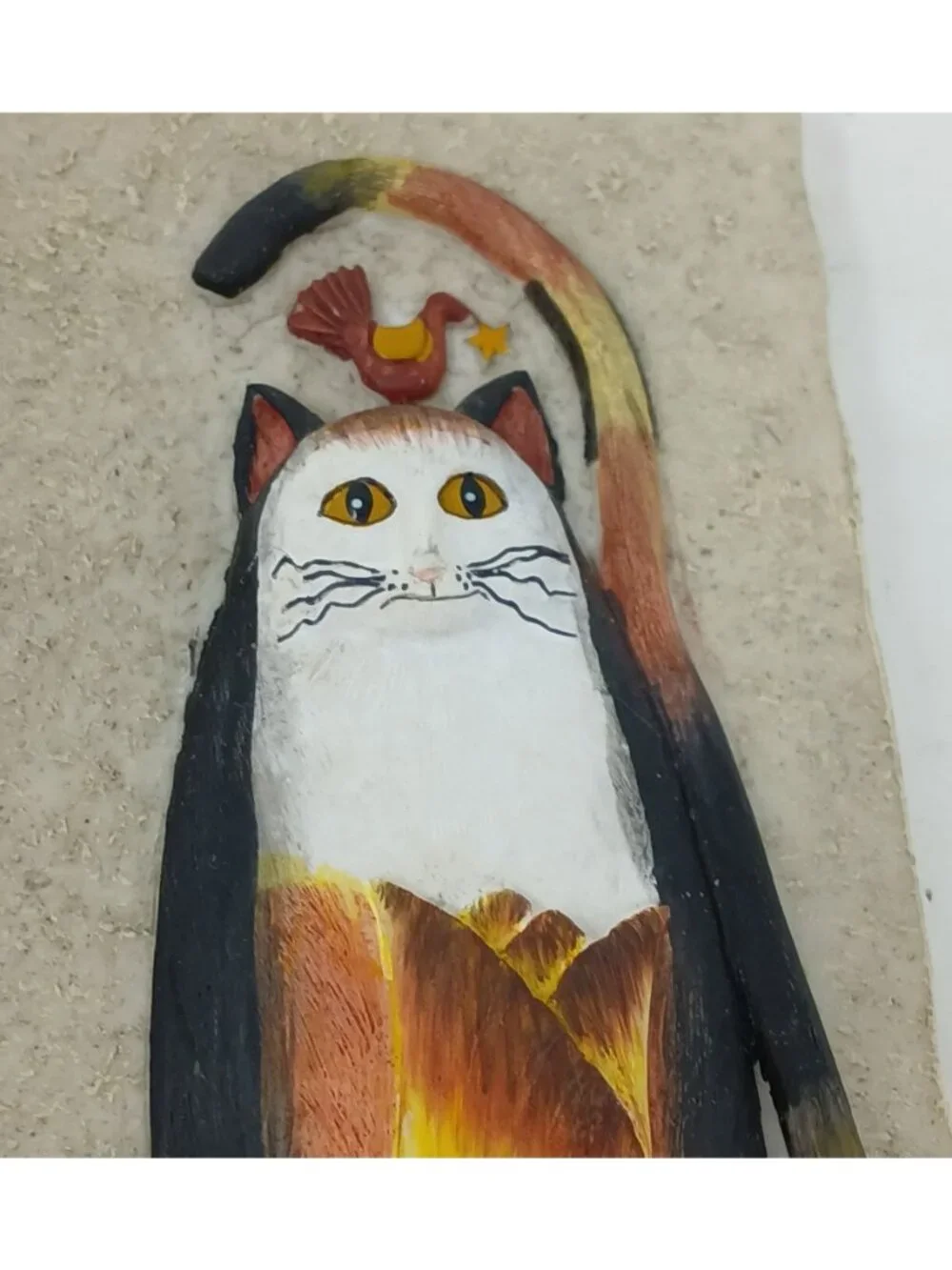 VTG Eileen Smithson Tall 3D Cat Wall Plaques Unique Home Decor #D-13